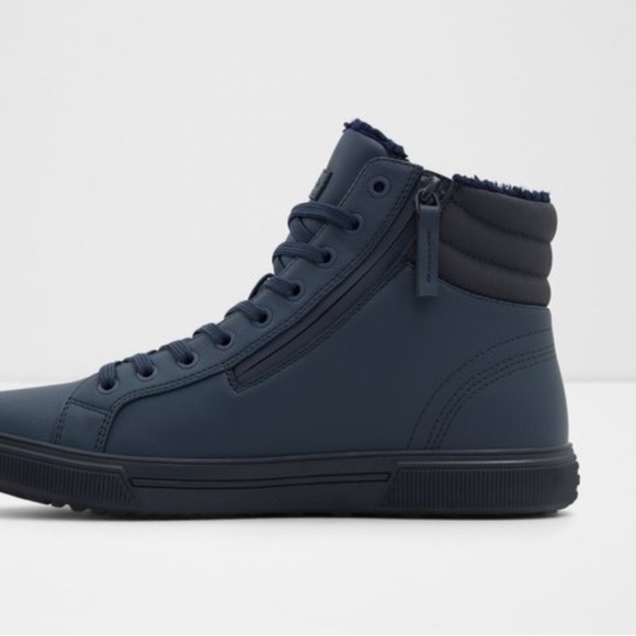 ALDO Preralith Waterproof Navy Blue High Top Sneakers Men’s Size 9 NWT - Picture 3 of 7